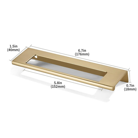 10 Pack 6 Inch Center To Center Champagne Bronze And Honey Bronze Finger Edge Pulls Zinc Drawer Pulls Hidden Edge Handles