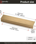 Size guide of 25 Pack Six And A Quarter Inch Champagne Bronze Edge Finger Pull Cabinet Handles with dimensions