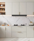 Modern kitchen with 25 Pack Six And A Quarter Inch Champagne Bronze Edge Finger Pull Cabinet Handles for cabinets and drawers.