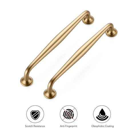Champagne Bronze Kitchen Cabinet Handles Set, 20 Pack, 6-1/4 Inch, Solid Zinc Alloy Cupboard Drawer Pulls with scratch resistance