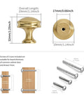 Measurement details of Champagne Bronze Cabinet Knobs Set of Ten, One and One Quarter Inch Round Zinc Alloy Drawer Knobs