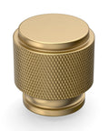 Front view of Champagne Bronze Zinc Alloy Knurled Dresser Knobs, durable solid knob handle for cabinets and drawers, 1-inch diameter.