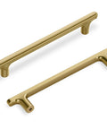 Champagne Bronze Modern Cabinet Pulls 3 Pack 6.5 Inch Total Length 5 Inch Center Bar Pulls Durable Zinc Alloy Handles