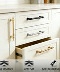 Champagne Bronze Cabinet Handles Set Of 10 With 5 Inch Hole Centers Brushed Champagne Gold Drawer Pulls on white kitchen cabinets