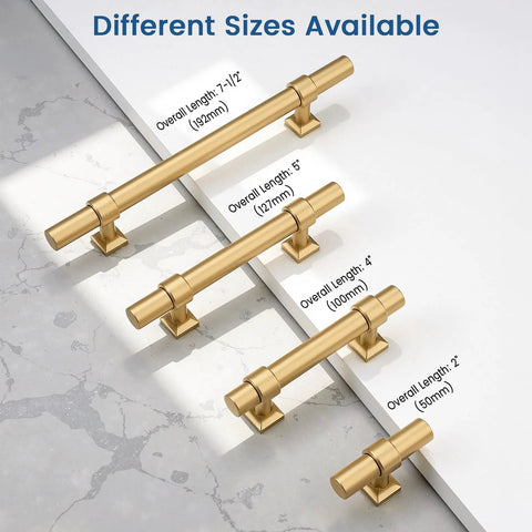 10 Pack 2.5 Inch Gold Cabinet Drawer Pulls Champagne Gold Modern Handles For Kitchen Cabinets Cupboards Bathrooms Dressers