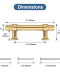 Dimensions of 10 Pack 2.5 Inch Gold Cabinet Drawer Pulls Champagne Gold Modern Handles For Kitchen Cabinets Cupboards Bathrooms Dressers