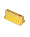 Champagne Gold 10 Pack Drawer Pulls, 2 Inch T Shaped Cabinet Knobs, solid aluminum alloy, shown in rectangle shape with mounting holes.