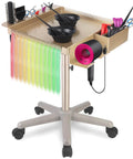 Champagne Gold Pro Grade Hair Salon Cart With Wheels Multi Function Salon Tray Station Height Adjustable From 26 To 43 Inches