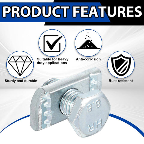 40 Piece Channel Nut And Bolt Set For One And Five Eighths Inch Strut Channel Galvanized Steel Fasteners For Construction Sites Factories And Industrial Installations product features.