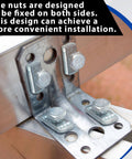 40 Piece Channel Nut And Bolt Set For One And Five Eighths Inch Strut Channel Galvanized Steel Fasteners For Construction Sites Factories And Industrial Installations installed on metal strut