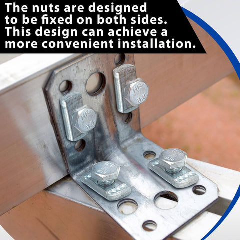 40 Piece Channel Nut And Bolt Set For One And Five Eighths Inch Strut Channel Galvanized Steel Fasteners For Construction Sites Factories And Industrial Installations installed on metal strut