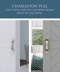 Charleston Pull For Interior Sliding Barn Door Hardware 10 Inch Brushed Gold Finish Easy To Install Rustic Farmhouse Style