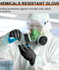 Scientist wearing Large Chemical Resistant Latex Gloves 10 Pairs Heavy Duty Dishwashing Gloves handling chemicals in lab