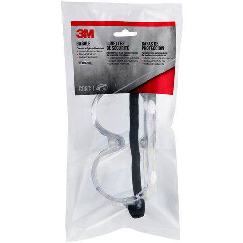 Chemical Splash Goggles With Impact Resistant Lens And Adjustable Strap in packaging