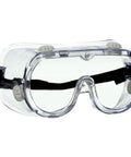 Chemical Splash Goggles With Impact Resistant Lens And Adjustable Strap in clear view showing protective features.