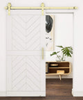 Interior Sliding Barn Door Bypass Bracket Set For Two Single Doors, Space-Saving Hardware That Lets Doors Bypass Each Other