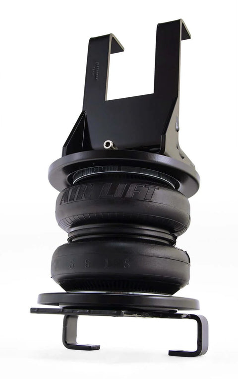 Premium air spring kit delivers up to 7500 lbs leveling, adjustable 5 to 100 psi for precise ride height, front view