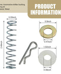 Transmission Shift Rod Linkage Repair Kit for 67 to 88 Chevrolet Models, includes spring, pin clip, bushing, washer, silver finish.