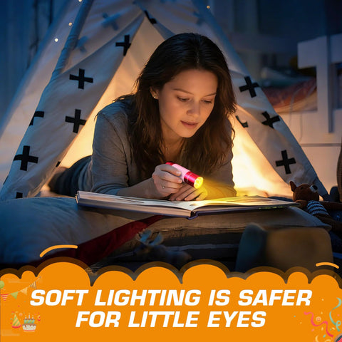 Three Pack Glow In The Dark Aluminum Mini Flashlights With Nine AAA Batteries Included For Camping Hiking Outdoor Emergencies