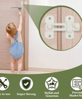 4 Inch Stainless Steel Gate Latch, Anti-Theft Heavy Duty Safety Door Lock, White Finish Barn Latch, child safety, MS9001W