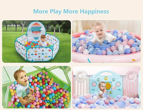Babies playing in ball pits with Balls for Ball Pit Pack of 50 - BPA Free, Crush Proof Plastic Balls, 2.15 Inch.