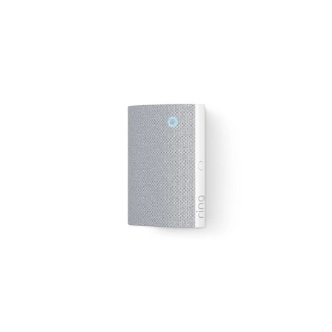 Front view of Chime Newest Model With Enhanced Audio For Real Time Alerts You Can Hear From Anywhere Easy Plug In Setup Simple WiFi And Bluetooth Connectivity Sleek White Design And Clear Louder Notifications Throughout Your Home