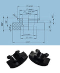 Chlorobutyl Rubber Feet For Vibration Damping 12 Pack Quiet Anti Vibration Pads For Electric Motors And Refrigeration Compressors Easy Neck Clamp And Bolt Perforation Installation with technical diagram.