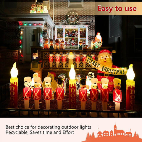 Blow Mold Light Kit Replacement For Indoor And Outdoor Halloween And Christmas Village Decor lighting a festive yard scene.