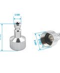 Airbrush Quick Release Disconnect Kit With Four G1/8 Inch Male Fittings And Female Hose Connections, chrome-plated, dimensions shown