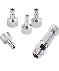Airbrush Quick Release Disconnect Kit With Four G1/8 Inch Male Fittings And Female Hose Connections, chrome plated copper.