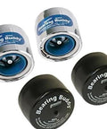 Premium Chrome Plated Bearing Protector with 19B Bra and Blue Grease Indicator for 2.047 Inch Hub ID displayed with caps