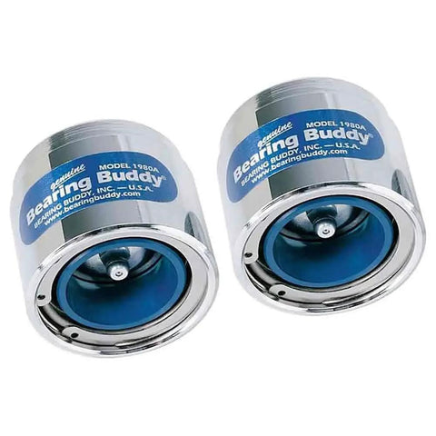 USA Made Chrome Plated Bearing Protector With 19B Bra And Blue Grease Indicator Bearing Buddy For Boats RVs And More Fits Hubs