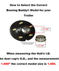 Chrome Plated Bearing Protector With Blue Grease Indicator for hubs with 1.980 inch diameter measurement guide