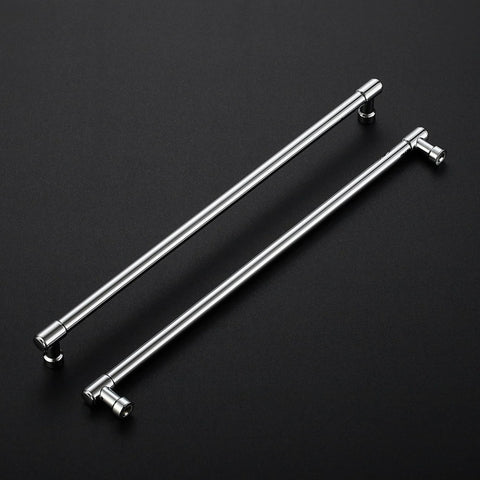 20 Pack Solid Chrome Cabinet Drawer Pulls For Kitchen Cupboards With 13-1/2 Inch Total Length, 12-3/5 Inch Hole Center