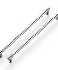 20 Pack Solid Chrome Cabinet Drawer Pulls For Kitchen Cupboards With 13-1/2 Inch Total Length, 12-3/5 Inch Hole Center, 1/2 Inch Width