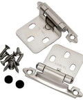 ✝️ 2-Pack Variable Overlay Surface Mount Hinges - Chrome - pair Chrome Finish, visible with mounting screws