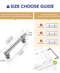 Installation guide for 20 Pack 3 Inch Hole Center Solid Kitchen Cabinet Handles In Polished Chrome with measurements and tips.