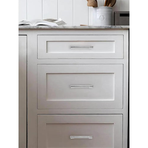 Solid Heavy Duty Jasper Cabinet Pulls Set 10 Pack Polished Chrome 5 Inch Center to Center Kitchen Cupboard Drawer Handles.