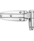 Cam Lift Hinge 138057-14 Chrome Plated Reversible Flush Mount 10 Inch Length 5.5 Inch Height Base Width 2 7 Eighths Inch front view