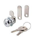 Keyed Alike Five Eighth Inch Cylinder Cam Locks Set for Cabinets Tool Boxes RV Compartments Mailboxes Vending Machines and Drawers Chrome Finish Includes Three Cams and Two Keys Fits Up To Three Eighth Inch Panel Thickness