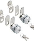 Keyed Alike Five Eighth Inch Cylinder Cam Locks Set for Cabinets Tool Boxes RV Compartments Mailboxes Vending Machines and Drawers Chrome Finish Includes Three Cams and Two Keys Fits Up To Three Eighth Inch Panel Thickness