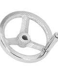 125mm Diameter Rotary Handwheel With 12mm ID Bore Cast Iron Chrome Plated Round Hand Wheel Detachable Hand Crank for Machines