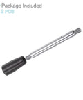 Revolving Crank Clamping Handle With M8 Thread, 116mm Overall Length, shown in package of 2, black chrome plated steel for lathe use.