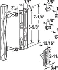 Chrome Diecast Sliding Door Handle Set With Wood Pull For Acorn Doors, Non-Handed Right Or Left Sliding Patio Door Hardware