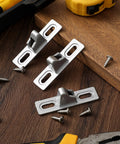4 Piece Sliding Door Keeper Locks Set With Mounting Screws For Glass Patio Doors And Gates, Wide Chrome Plated Diecast Latches