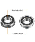 F688-2RS Flanged Ball Bearing 8x16x5mm Chrome Steel GCr15 Double Sealed ABEC 1 Precision Bearing close-up with labels