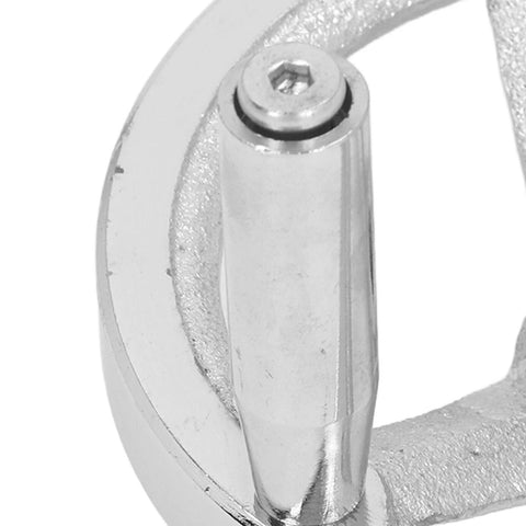 Close-up of 125mm Diameter Rotary Handwheel With 12mm ID Bore Cast Iron Chrome Plated Round Hand Wheel Detachable Hand Crank Handle