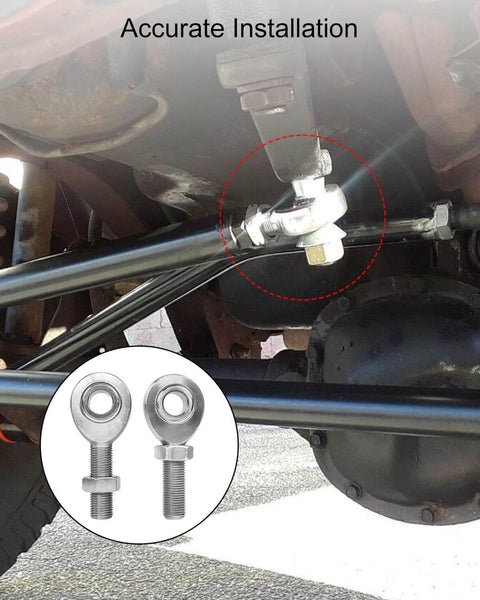 Installed 1/2 inch Heim joint rod end kit with jam nuts, chromoly panhard bar joints for suspension and traction bars setup