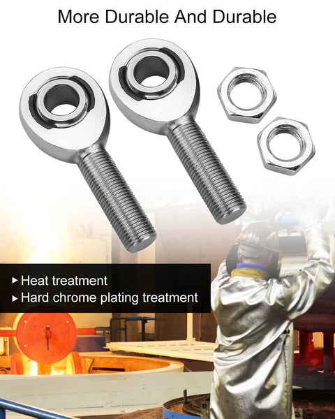 1/2 inch Heim joint rod end kit with jam nuts, left and right hand thread chromoly panhard bar joints, heat treated and chrome plated