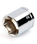 3/8 Inch Drive 24 Mm Shallow 6 Point Socket For Hex Fasteners Flat Side Contact Design To Prevent Round Off In Confined And Tight Spaces